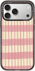 CASETiFY Impact iPhone 17 Pro Max Case [Slim/Compatible with Magsafe / 8.2 ft. 4X Military Grade Drop Protection] - Pink Summer Stripes - Clear Black