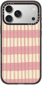 CASETiFY Impact iPhone 17 Pro Max Case [Slim/Compatible with Magsafe / 8.2 ft. 4X Military Grade Drop Protection] - Pink Summer Stripes - Clear Black
