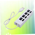 HOMSFOU 2pcs USB Hub Port Independent USB Divider for Easy Device Connectivity Office School Compact Design Built Cable