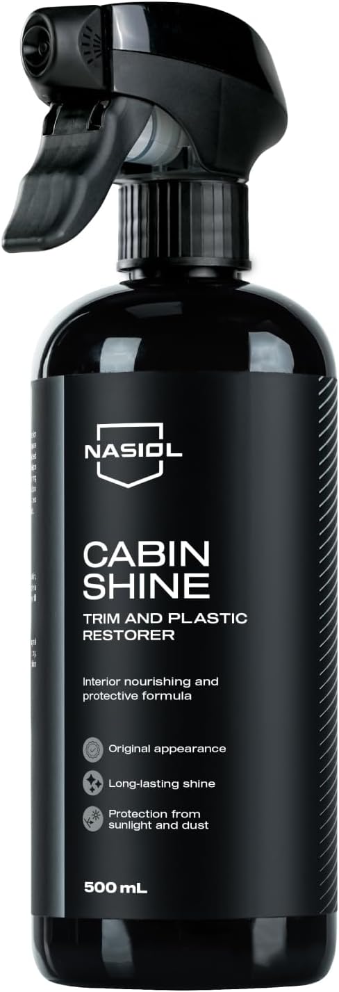 Nasiol CabinShine | Interior Trim Protectant Spray for Car– Restores Faded Trim, Plastic, Vinyl & Rubber – UV Protection, Dust & Grime Repellent, Non-Greasy, Water-Resistant – 16.9 oz