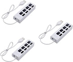 HOMSFOU 3pcs USB Hub Port Splitter Independent Compact USB Device Connector for Laptop and Travel Versatile White Design for Use