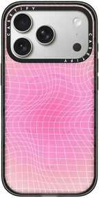 CASETiFY Impact iPhone 17 Pro Case [Slim/Compatible with Magsafe / 8.2 ft. 4X Military Grade Drop Protection] - Pink Light - Clear Black