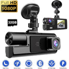 1080P Dual Dash Camera for Car Front and Inside Dashcam Car Security Video Recorder,170°Wide Angle Vehicle Cam,WDR,G-Sensor,2’’ IPS Screen,Loop Recording,Night Vision (Dual Dash Cam with 32G Card)