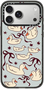 CASETiFY Impact iPhone 17 Pro Max Case [Slim/Compatible with Magsafe / 8.2 ft. 4X Military Grade Drop Protection] - Ducks and Bows - Clear Black