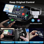 Wireless CarPlay Adapter for iPhone & Android - No Lag, Fast Auto Connect, Stable CarPlay Wireless Dongle, Mini Size Plug & Play USB/USB-C Adapter for Auto Compatible Cars
