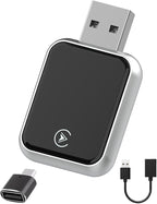 2026 Upgraded USB Wireless CarPlay Adapter for iPhone, Bluetooth 5.8 and Wi-Fi 6, Automatic & Zero-Delay Connection, Android auto Carplay Wireless Adapter for Android and iOS Systems. (Light Gray)
