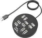 Kisangel USB USB Hub Expander Multi-Port Splitter for Laptop High-Speed Data Transfer Compatible with Flash Drives Keyboards Mice External Hard Drives