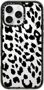 CASETiFY Impact Case for iPhone 16 Pro Max [8.2ft 4X Military Grade Drop Protection/Compatible with Magsafe] - Lacie Leopard - Clear Black