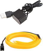 ABALDI 5M/16FT Neon Light El Wire LED USB Strip Lights for Cars Halloween Christmas Xmas Festival Parties Decoration(5m,USB,Yellow)