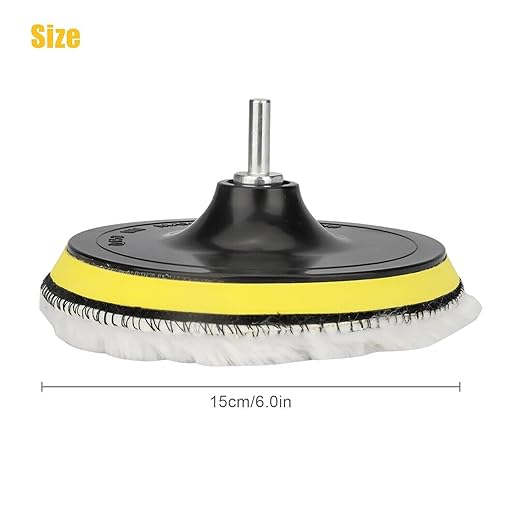 Buffer Polisher Pad Made of Wool - Wheel Mop Kit for car Detailing Drill Adaptor | Pack of 5 pcs - car buffers and Polishers kit is Practically Durable & Reusable - Drill Adapter.