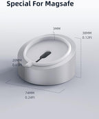 Stouchi Mag- Safe Charger Stand for 25W/15W MagSafe Charger Heavy-Duty Premium Metal Holder Base Desktop Tablet Mount for iPhone 17/16 Pro /16/15 Pro/15/14/13/12 -Silver