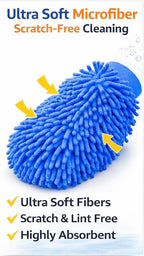 Microfiber Car Wash Mitt – Chenille Ultra Soft Scratch-Free Cleaning Glove for Car, Truck & Auto Detailing – Lint Free, Reusable (1 Pack)