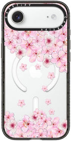 CASETiFY Impact iPhone Air Case [Slim/Compatible with Magsafe / 8.2 ft. 4X Military Grade Drop Protection] - Sakura Cherry Saturday - Clear Black