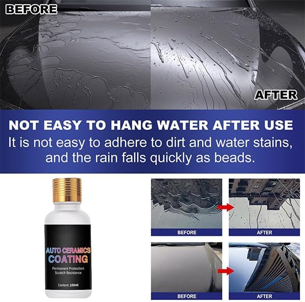Auto Ceramics Coating,Car Wax Ceramic Coating,Auto Ceramic Coating,Waterproof And Quick Film Formation For Cars Motorcycles & Boats Ultra-High Gloss, Long-Term (2pcs)