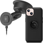 Quad Lock Heavy Duty Suction Car Phone Mount with MAG Phone Case and MAG Wireless Charging Head for iPhone 13