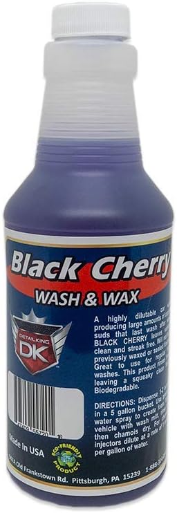 Detail King MTM Hydro PF22.2 Professional Auto Detailer Foam Cannon - Green Chenille Microfiber Mitt - 16oz of Black Cherry Car Wash Soap with Wax