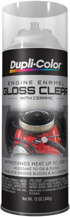 Dupli-Color DE1636-6 PK Engine Enamel Spray Paint with Ceramic - Clear - 12 oz Aerosol Can Pack of 6