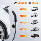 Junsun Portable Electric Car EV Charger Level 1/2 for Tesla 21ft Cable NEMA 14-50P 5-15P NACS Connector Compatible with Tesla Models X/Y/3/S