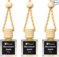 Macintosh Apple Car Air Freshener Set of 3 in Velvet gift bag – Premium Wooden Hanging Diffusers – Crisp Red Apple Scent for Car, Closet & Office,