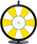 Dual and Triple Color Tabletop Dry Erase Prize Wheel – 24 Inch Desktop Spinning Wheel, Durable Wood, Balanced for Fair Odds, Trade Show Booth Raffle, Fundraiser, Baby Shower(Yellow, 24")