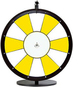 Dual and Triple Color Tabletop Dry Erase Prize Wheel – 24 Inch Desktop Spinning Wheel, Durable Wood, Balanced for Fair Odds, Trade Show Booth Raffle, Fundraiser, Baby Shower(Yellow, 24")