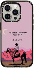 CASETiFY Impact Case for iPhone 15 Pro [8.2ft 4X Military Grade Drop Protection/Compatible with Magsafe] - Cowboy Quest - Clear Black