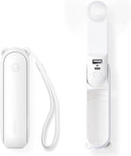 JISULIFE 3 IN 1 Handheld Mini Fan - Portable Fan & Power Bank & Flashlight, 19H Max Cooling, USB Rechargeable, Pocket-Sized for Travel, Cruise, Concerts, Makeup, 2026 Summer Gifts for Women(White)