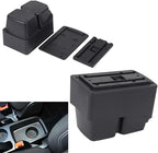 AULPHIKE Compatible with Ford Fiesta Armrest 3 MK7 2009-2017 Car Center Console Organizer Armrests Double Layer Storage with USB Ports（Carbon Fiber Style）