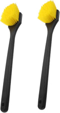 2pc Long Handle Wheel Cleaning Brush Set for Car Detailing Tire Brush Hard Bristles for Rim and Tire Scrub