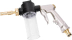 ZIMISI Car Wash Foam Gun Sprayer, Metal High-Pressure Car Wash Sprayer with 3.5oz/100cc Plastic Soap Dispenser Bottle, Adjustable Nozzle Foam Gun for Washing, Watering Plants, Floor Cleaning (Silver)