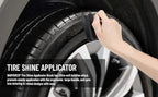 BABYSHEEP Tire Shine Applicator Brush & Interior Scrubbing Sponge for Detailing,Extra Large Automotive Tire Dressing Applicator Brush with Storage Stand for Tire Detailing & Car Wash Kit (Black)
