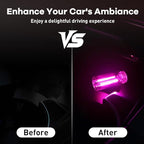 2Pcs Car USB Night Light, Touch Adjustment LED Ambient Lighting Plug in USB Automotive Night Lamps, Mini LED Bulb for Car, Camping, Holiday, Decoration, Bedroom, Party(Pink)