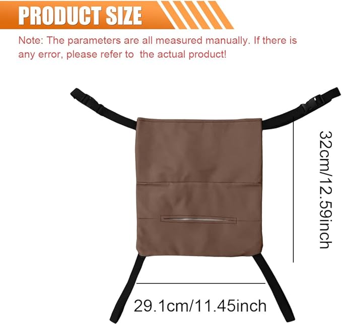 Car Handbag Holder Between Seats, Luxury Leather Car Purse Holder with Tissue Box, Multi-Pocket Large Capacity Storage Bag, Hanging Auto Organizer Pets Kids Barrier for Safe Driving (Brown)