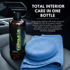 Interior Cleaner Kit for Tesla (16 oz), Made in USA | Seat Cleaner for Tesla, Safe on Vegan Leather, Fits Model S, 3, X, Y (2026), Includes Microfiber Cloth & Sponge