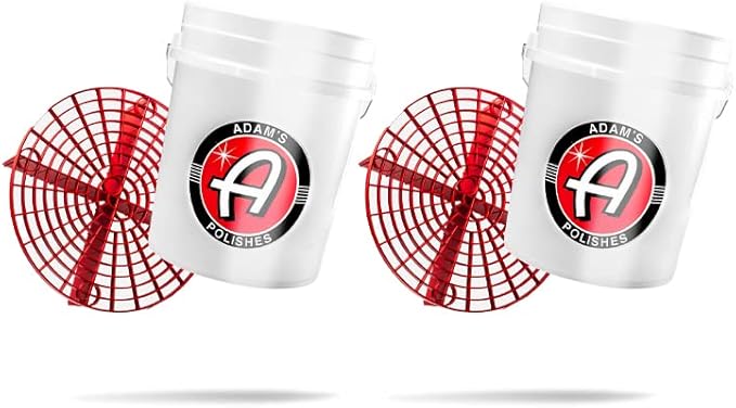 Adam's Polishes Car Wash Buckets 5 Gallon Bucket + Grit Guard 2 Pack Perfect Car Detailing Tool for Car Washing & Garage Storage | Stores Car Wash Soap, Foam Cannon, Foam Gun, Microfiber Towels