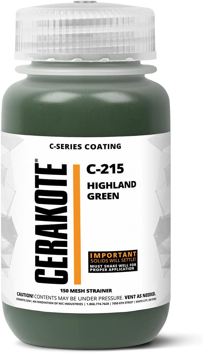 CERAKOTE® (AIR Cure C-Series Highland Green (16oz) |C-215P|-Our Ceramic Technology Combines Performance with Color on All- Metals, Polymers + More