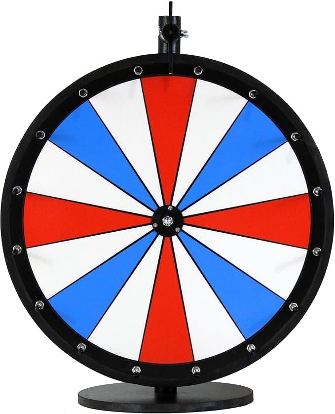 Choose-Your-Own-Color Dry Erase Spinning Prize Wheel (Red and Blue, 24")