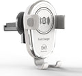 15W Fast Wireless Car Charger, Phone Holder, Auto-Clamping Air Vent Phone Charger for Car (White)
