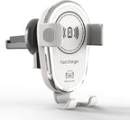 15W Fast Wireless Car Charger, Phone Holder, Auto-Clamping Air Vent Phone Charger for Car (White)