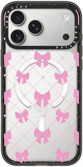 CASETiFY Impact iPhone 17 Pro Max Case [Slim/Compatible with Magsafe / 8.2 ft. 4X Military Grade Drop Protection] - Bow-net Lace - Clear Black