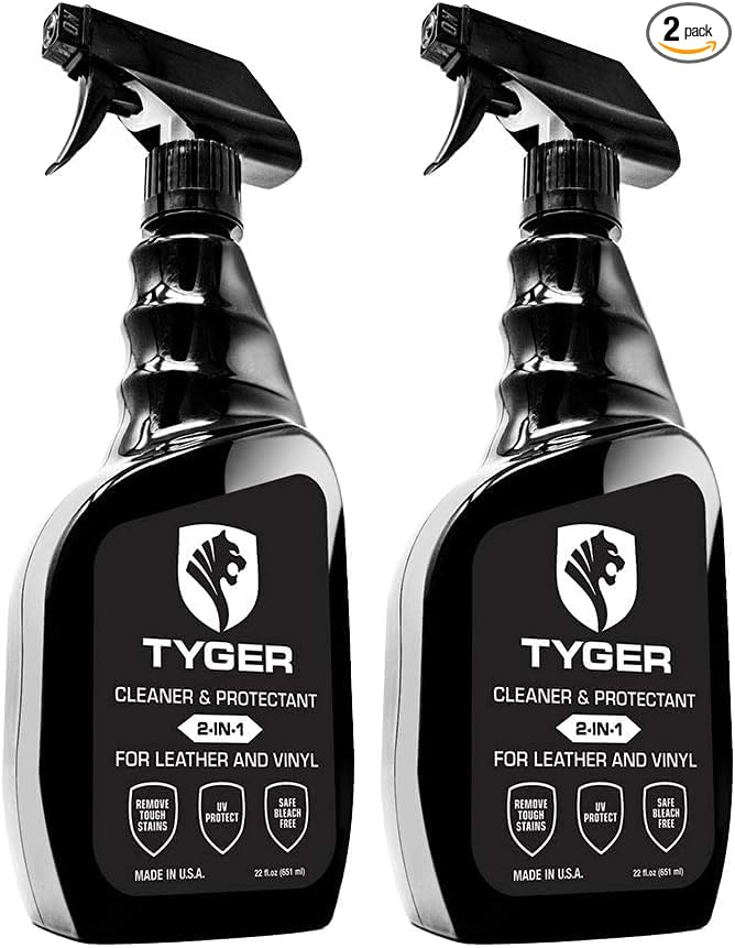 Tyger Tonneau Cover Cleaner & Protectant 2-in-1 Spray Specialized for Leather and Vinyl Surfaces, 22 Fl. oz. Made in USA (Pack of 2)