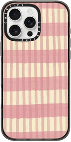 CASETiFY Impact Case for iPhone 16 Pro Max [8.2ft 4X Military Grade Drop Protection/Compatible with Magsafe] - Pink Summer Stripes - Clear Black