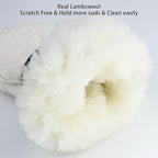OKAYDA Natural Lambskin Wool Car Wash Mitt Extra Large Size Scratch-Free Sheepskin Wash Mitt