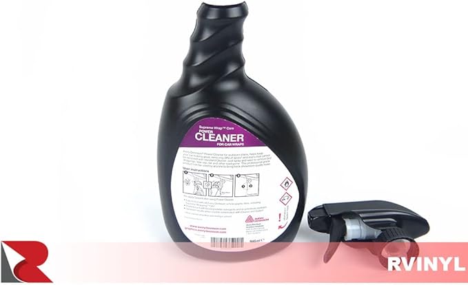 Avery Dennison Power Wrap Care Cleaner in Black - Removes Dust, Light Dirt, Fingerprints - Multipurpose Cleaning Fluid for Vinyl Protection Films