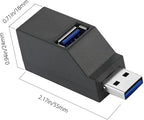 USB 2.0 Splitter,3-Port USB 3.0 Hub High Speed Splitter, USB Splitter Adapter Portable for PC, Laptop -Black