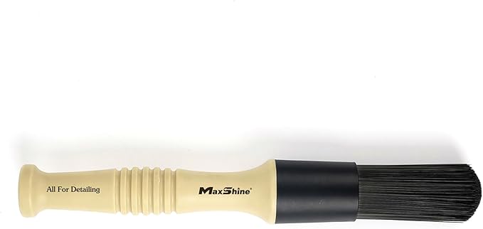 Maxshine Professional Exterior Detailing Brush | Heavy-Duty Stiff Bristle Brush for Wheels, Rims & Tires | Large Off-White Durable Car Detailing Tool for Exterior Cleaning & Auto Care