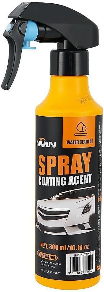 NUAN Nano Hydrophobic Ceramic Coating, 300ml Car Coating Spray Kit, Easy-to-Spray Auto Paint Protection, Includes Microfiber Cloth for Vehicle Shine & Protection
