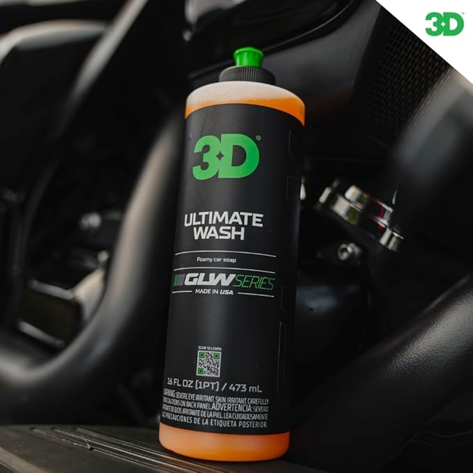 3D Ultimate Wash - 1 Gallon - pH Neutral Car Wash Soap with Ultra Foam, Scratch-Free, High-Foaming Shampoo for Paint Protection, Safe for All Finishes