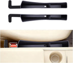 Car Seat Gap Filler, 2PCS Anti-Drop Multifunctional Vehicle Seat Side Space Organizer with 2 Storage Areas, Automotive Interior Chair Side Plug Strip, Universal for SUV Sedan Truck (Black)