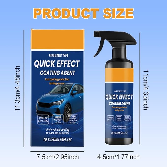 Advanced Car Quick-Acting Coating Agent Spray, Multifunctional Car Paint Protection, Easy to Use Waterless Car Wash Spray for Outdoor Detailing, Durable Car Agent Spray for Car Owners (1 Pcs)